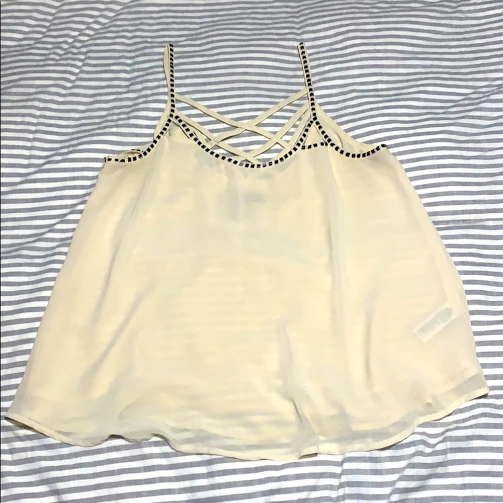 Cream spaghetti strap with beading